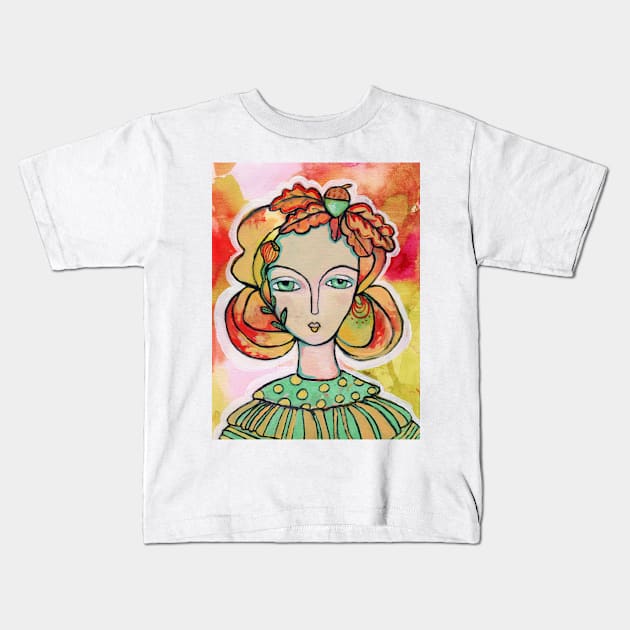 Fall Muse Kids T-Shirt by gaea